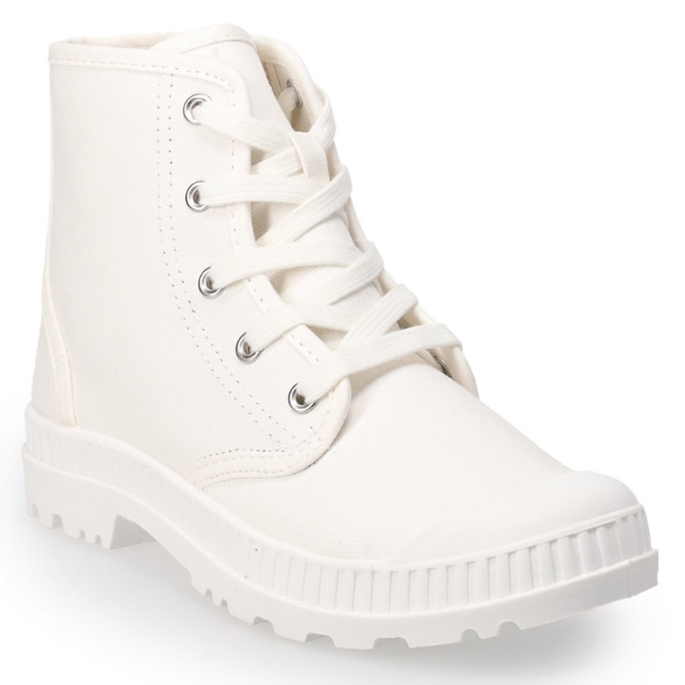 SO Dragonfruit White Canvas Ankle Boot